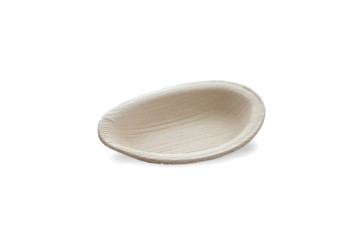 Assiette feuille de palmier en forme d'œuf 9 x 6 cm