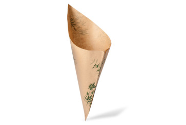Cornet de frites  grand, imprimé nature.