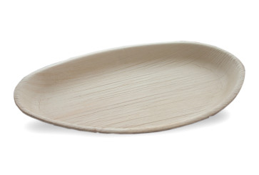 Assiette feuille de palmier en forme d'œuf 26 x 16 cm