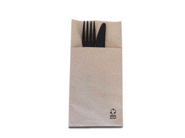 Poche-serviette marron