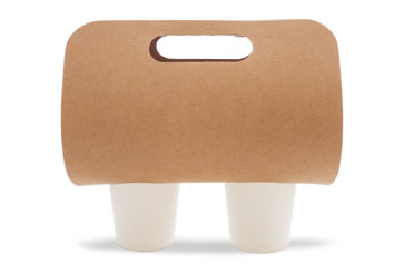 Kraft porte-gobelet 12oz - 2 ouvertures.