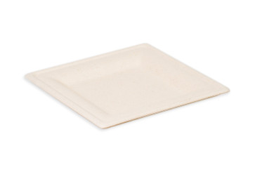 Assiette carrée naturelle 20 cm