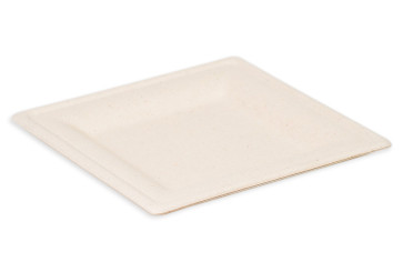 Assiette carrée naturelle 26 cm