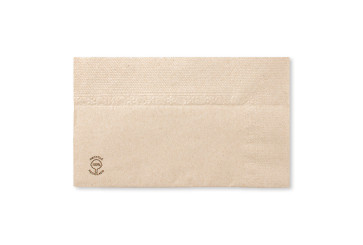 Serviette de table marron moyennement pliée 
