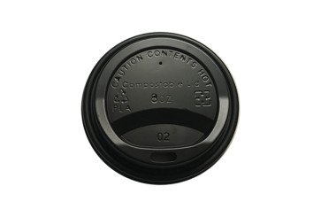 Deksel zwart (PLA) t.b.v. koffiebeker 8oz / 240ml
