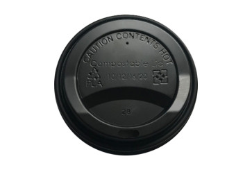 Deksel zwart (PLA) voor 10-12-16oz / 300-360-480ml (koffie)beker