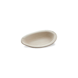 Assiette feuille de palmier en forme d'œuf 9 x 6 cm