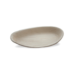 Assiette feuille de palmier en forme d'œuf 19 x 12 cm
