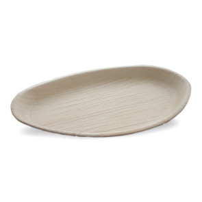 Assiette feuille de palmier en forme d'œuf 26 x 16 cm