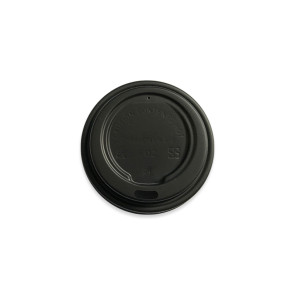 Couvercle (CPLA) noir pour tasse nature sans arbre 7oz/ 210ml