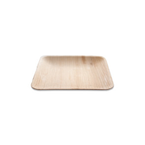 Assiette carrée en Feuilles de palmier 16 cm